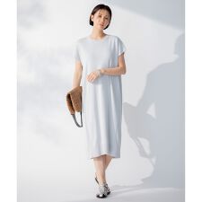 【洗える】ハイツイストコットンアセテート サマーニットドレス