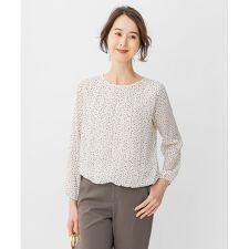 【洗える／ドット柄】ロイヤルシフォン　プルオーバーカットソー