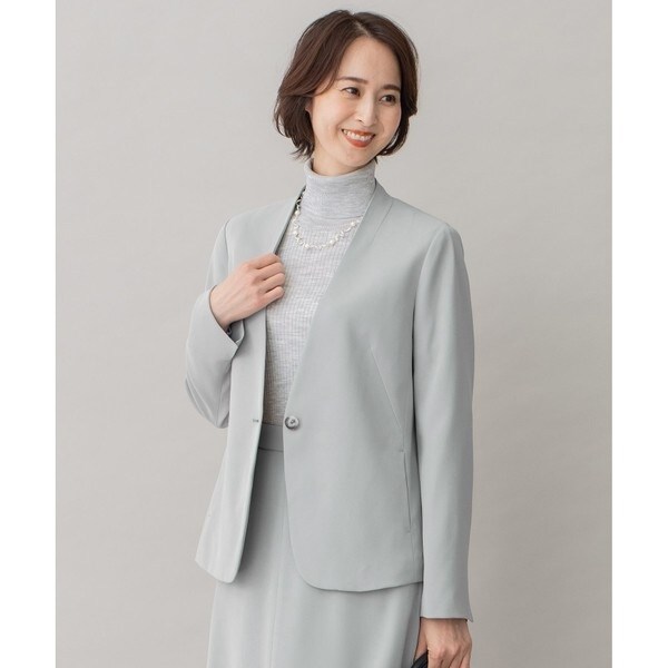 入卒セレモニー通勤】ラメツイード ノーカラージャケット | アン