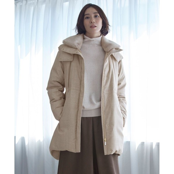 大きいサイズ対応！新品タグ付き/自由区/【ファー取り外し可】ライトウールダウン 自由区 【ファー取り外し可】ライトウールダウン （グレー系