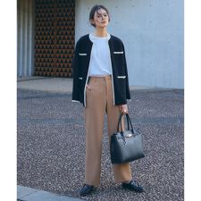 【洗える】2WAYダブルクロスストレート パンツ