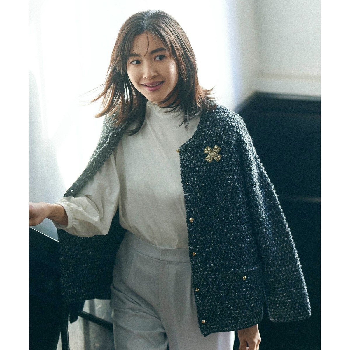 ミニブークレ ニットジャケット | 23区(23KU) | マルイウェブ