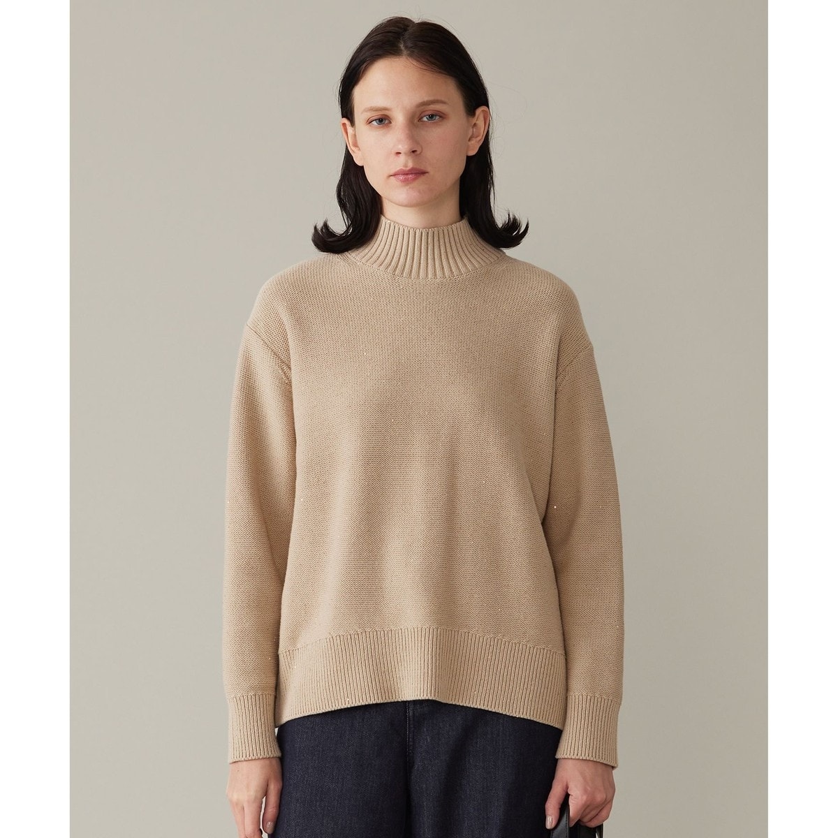 洗える】スパングルミドルゲージ ニット