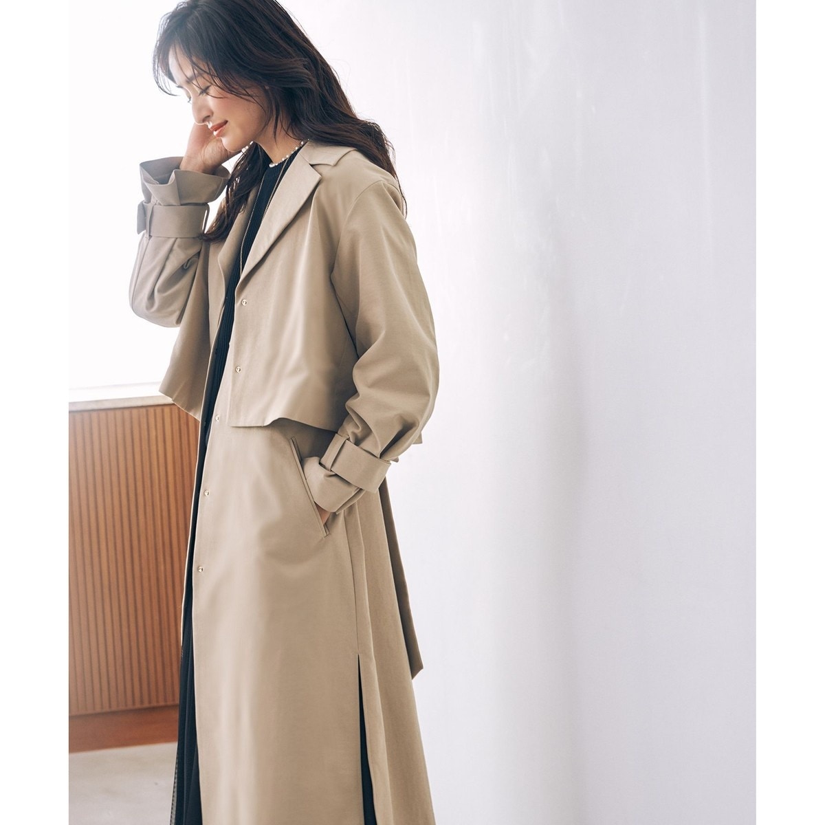 超美品★ICB トレンチコート　M TCシャンブレーツイル 2WAYトレンチコート / ICB | ファッション