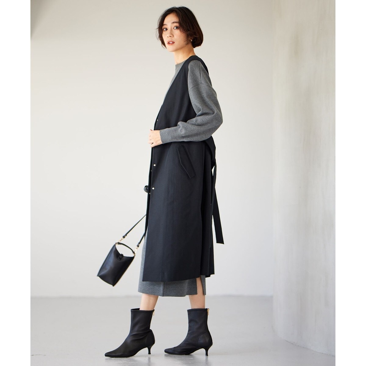 24ss 大きいサイズ【自由区】洗える 4way トレンチコート ロング 44 自由区｜【洗える】4WAYトレンチ コート | Rakuten Fashion(楽天