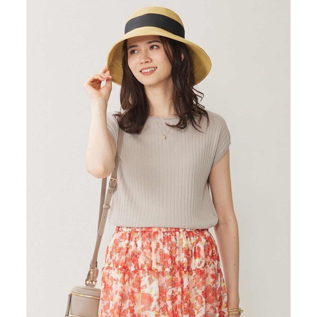 自由区（JIYU−KU）/【アンサンブル対応・洗える】ハイツイストコットンアセテートフレンチスリーブ ニット アンサンブル対応・洗える】ハイツイストコットンアセテートフレンチ