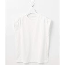 【洗える】タックギャザーネック Tシャツ