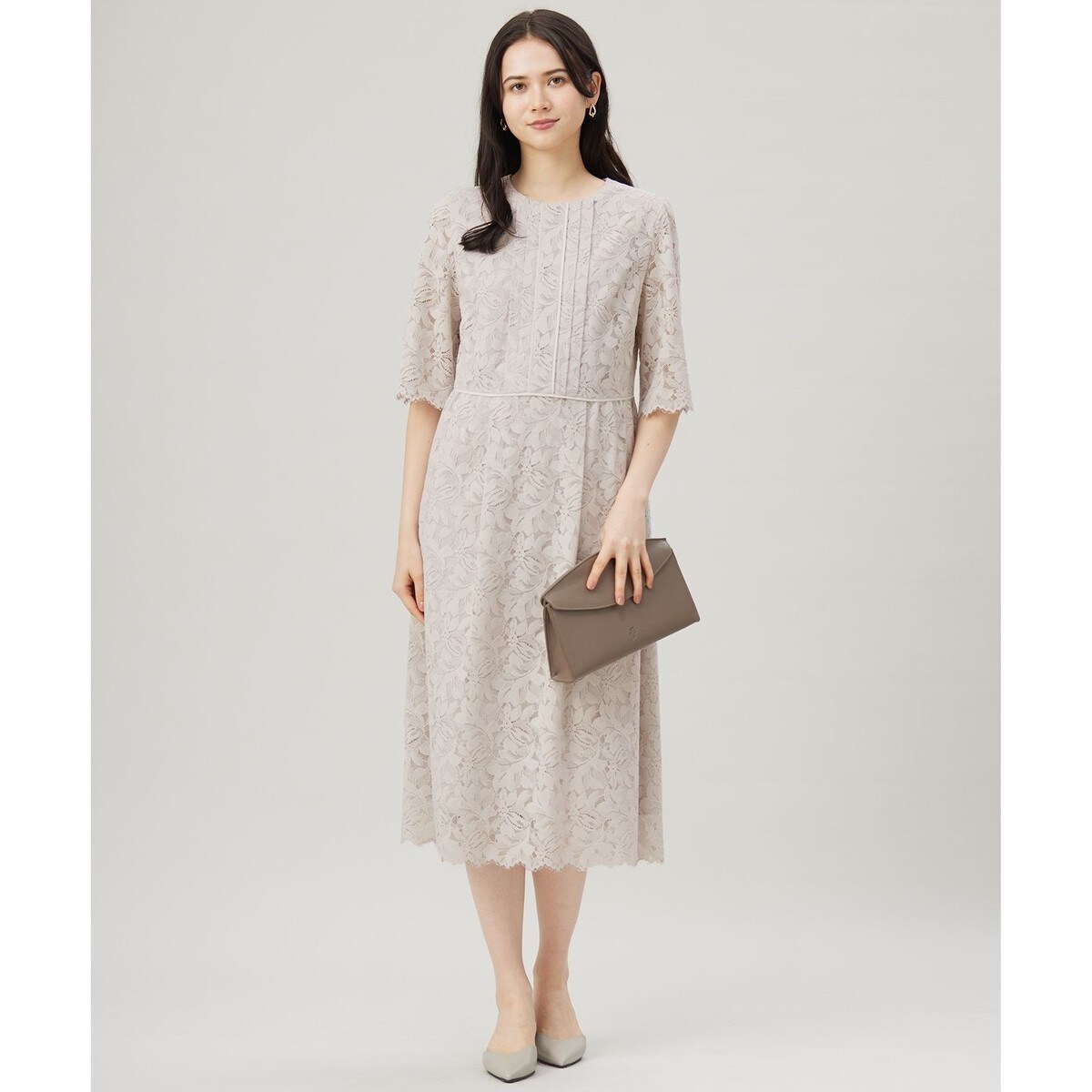 【自由区】今季 完売 ブロンズチェックジャガードワンピース　32 XSサイズ相当 洗える】ブロンズチェックジャガード ワンピース / 自由区 S