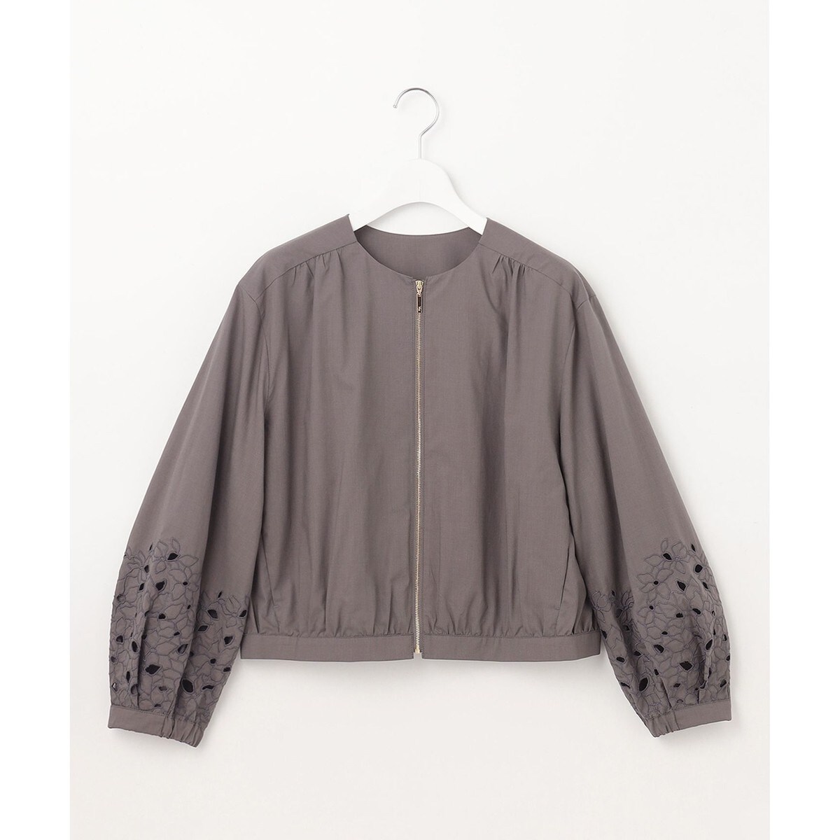 洗える】テンセルコットンエンブロイダリー ジャケット