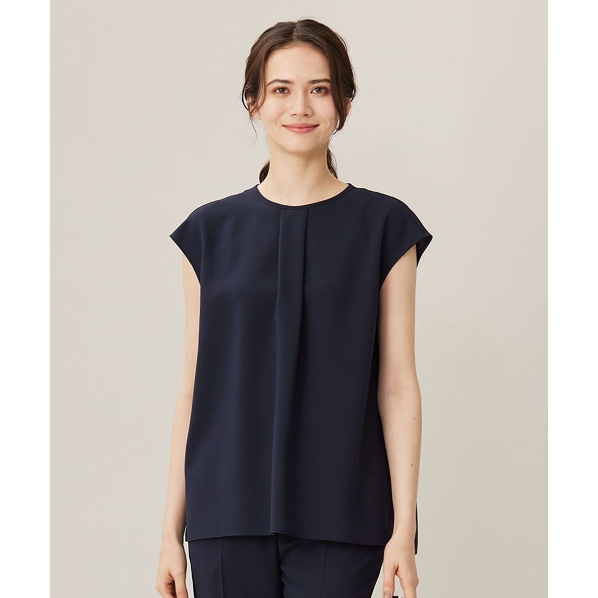 23区 ドライスラブストレッチ スキッパーブラウス 23区｜【接触冷感/UVカット】ドライスラブストレッチ スキッパー