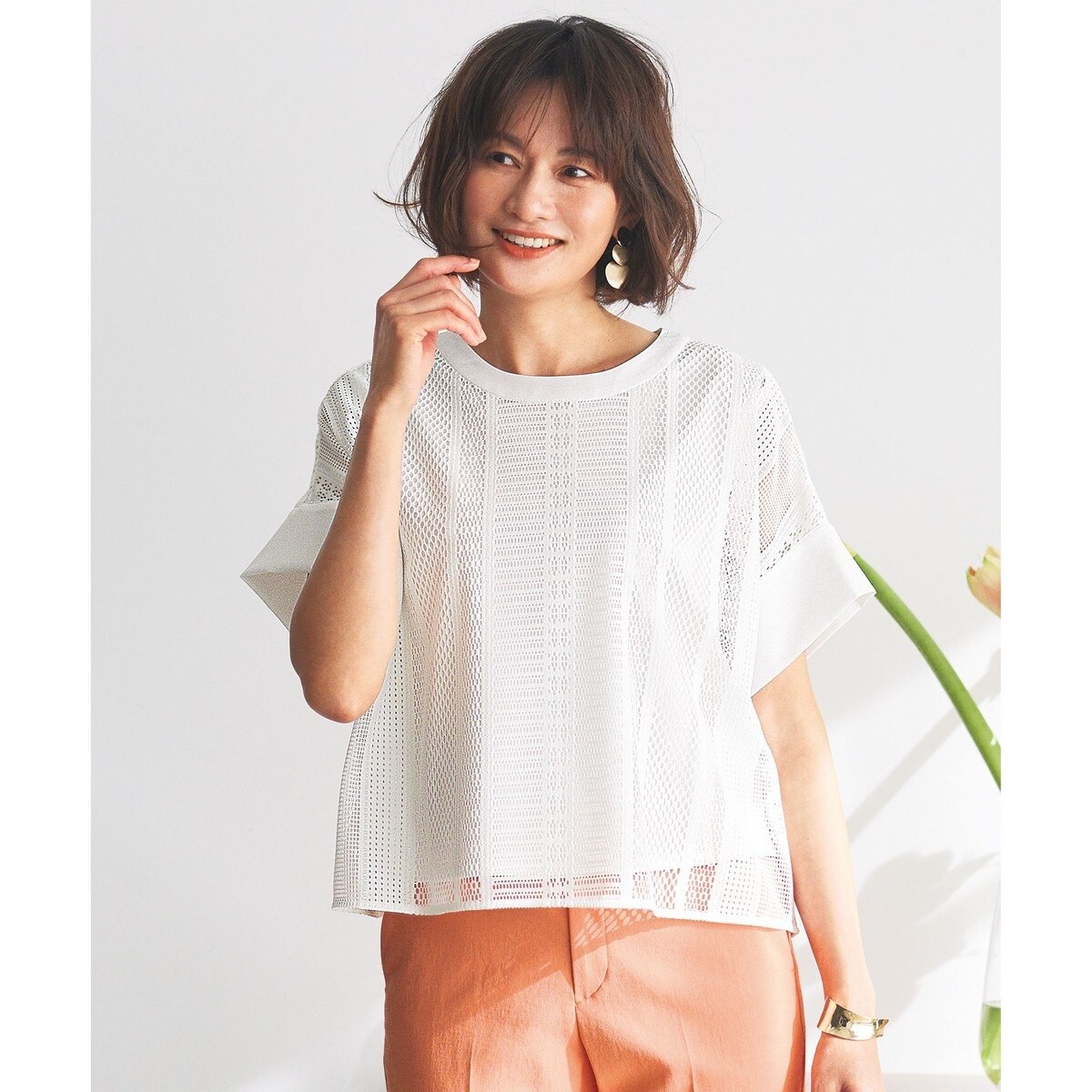 tシャツ 「洗える」ツイストプレインジャージー袖タック カットソー レディース 洗える】ツイストプレインジャージー袖タック カットソー | 自由