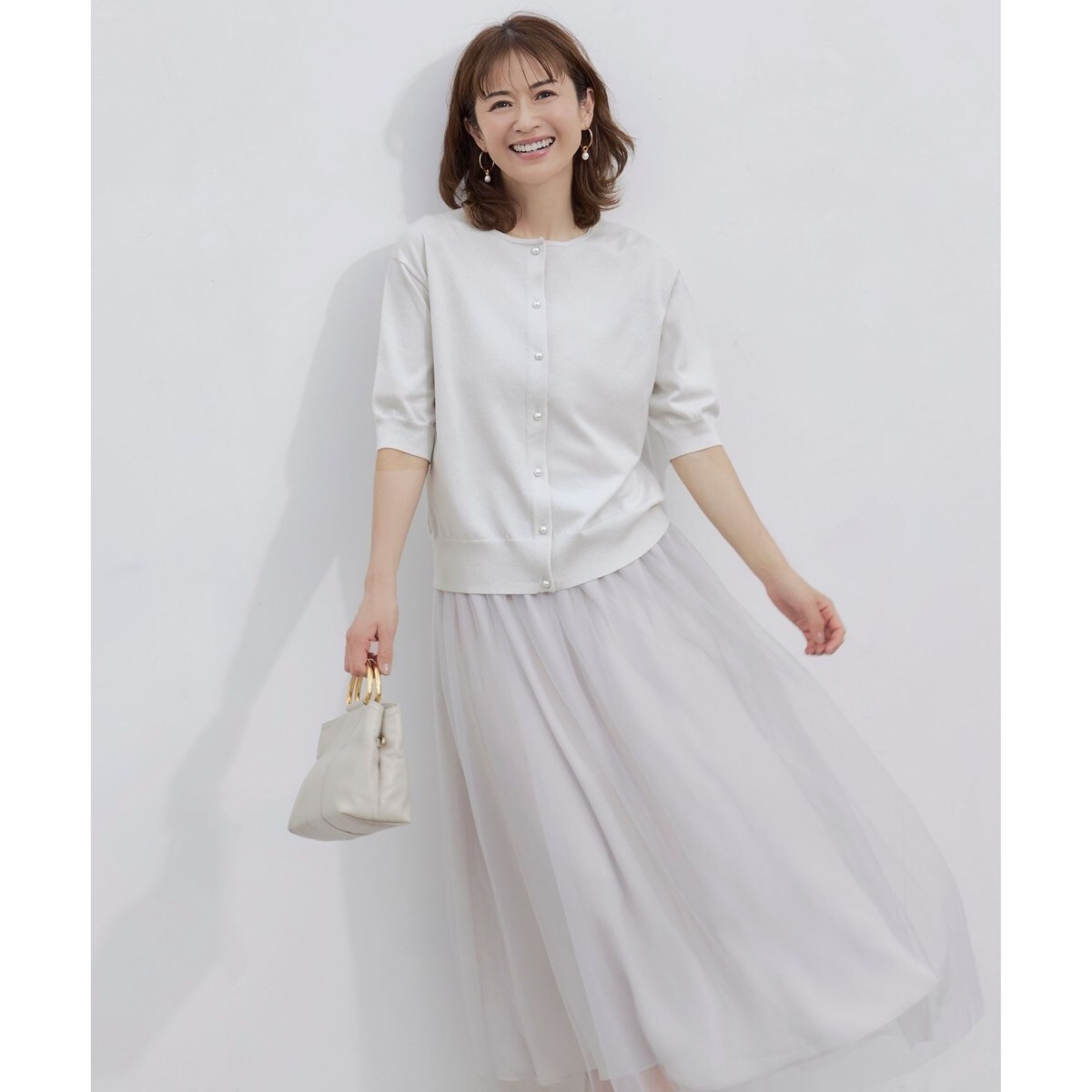 大きいサイズ44＊23区 秋冬 パール ウールニットワンピース＊自由区