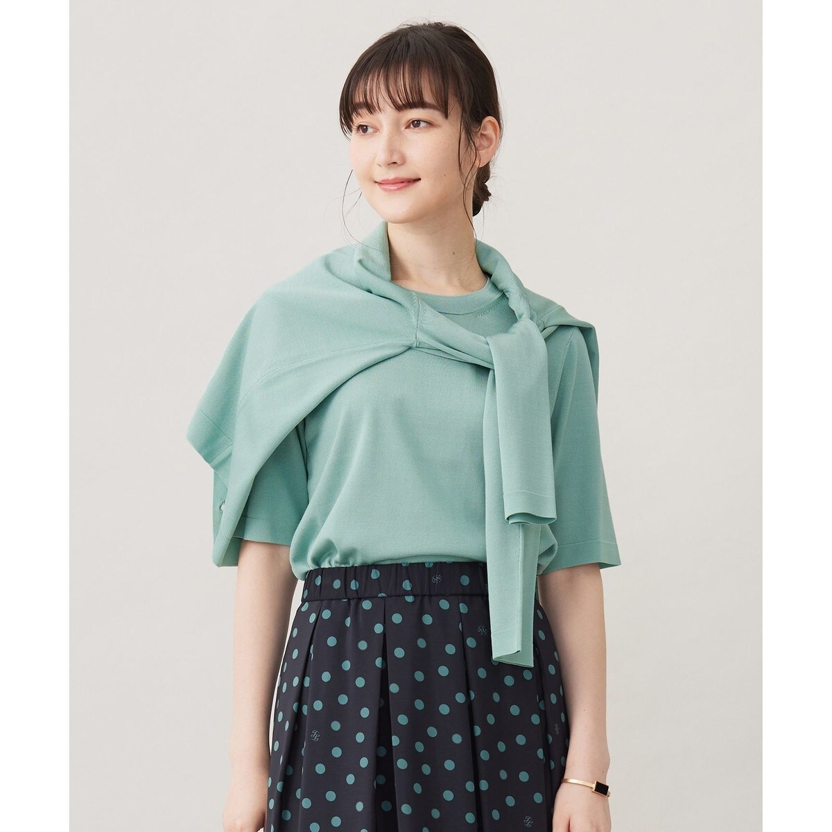 【アンサンブル対応・洗える】アセテートコットン カーディガン