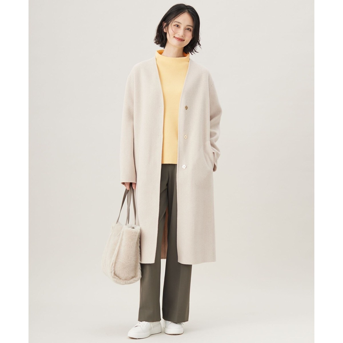 Rouge vif la cle＊パフスリーブ ウールコート＊ロングコート 36 セール】 パフスリーブウールコート （その他アウター）｜Rouge