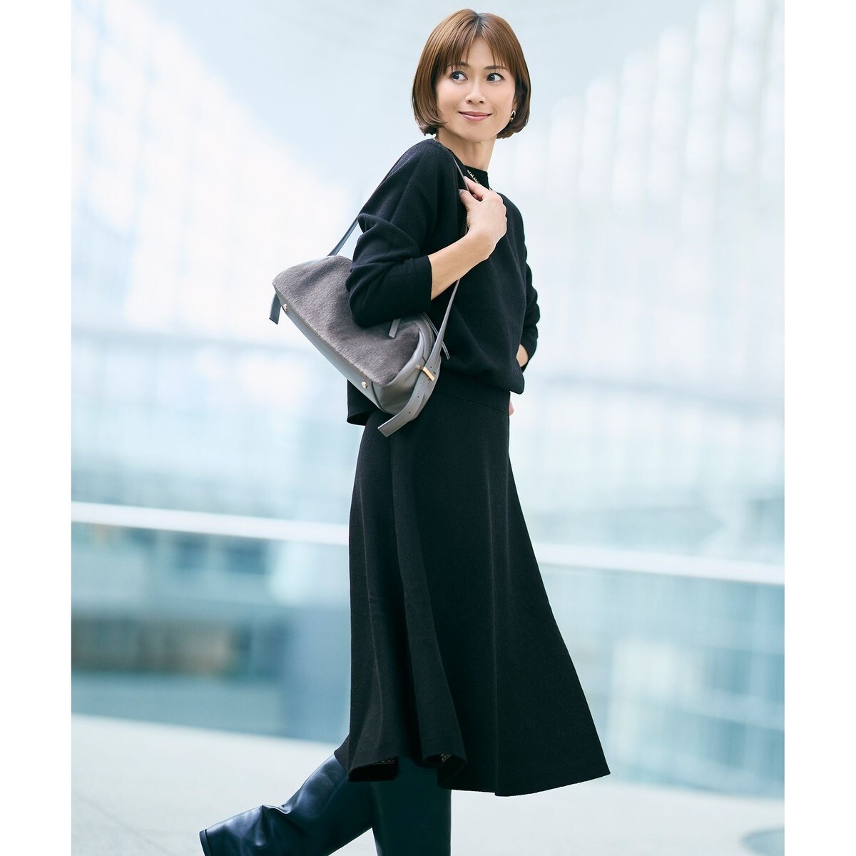 リバーシブルニット セットアップ(プルオーバー×フレア WEB限定カラーあり・洗えるリバーシブルニット セットアップ(プル