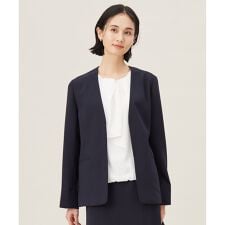 【セットアップ対応・接触冷感・UVケア・洗える】ライトストレッチノーカラー ジャケット