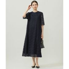 【洗える】フラワーリーフコードレース ワンピース