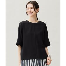 【セットアップ対応・接触冷感・UVカット・洗える】ライトリネンライク Tブラウス