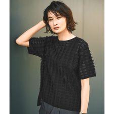【セットアップ対応・洗える】シアーカットジャカード ニット