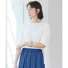 【カタログ掲載・素材アップデート・新色追加・新柄追加・前後差あり】クレープストレッチプルオーバー ニ