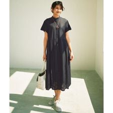 【17号サイズまで展開・カタログ掲載・接触冷感・洗える】エンブロイダリーローンシャツ ワンピース