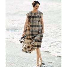 【カタログ掲載・洗える】シアーブライトチェック ワンピース
