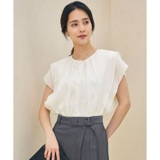 【カタログ掲載・接触冷感・洗える】シアーラミーローンフリル ブラウス