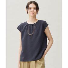 【洗える】ラスティックメッシュバックボウタイ ブラウス