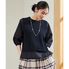 ハイツイストコットンアセテートプルオーバー ニット