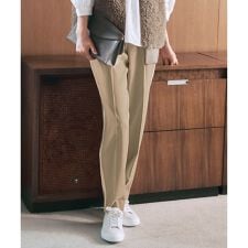【17号サイズまで展開・洗える】ウールライクストレッチテーパード パンツ