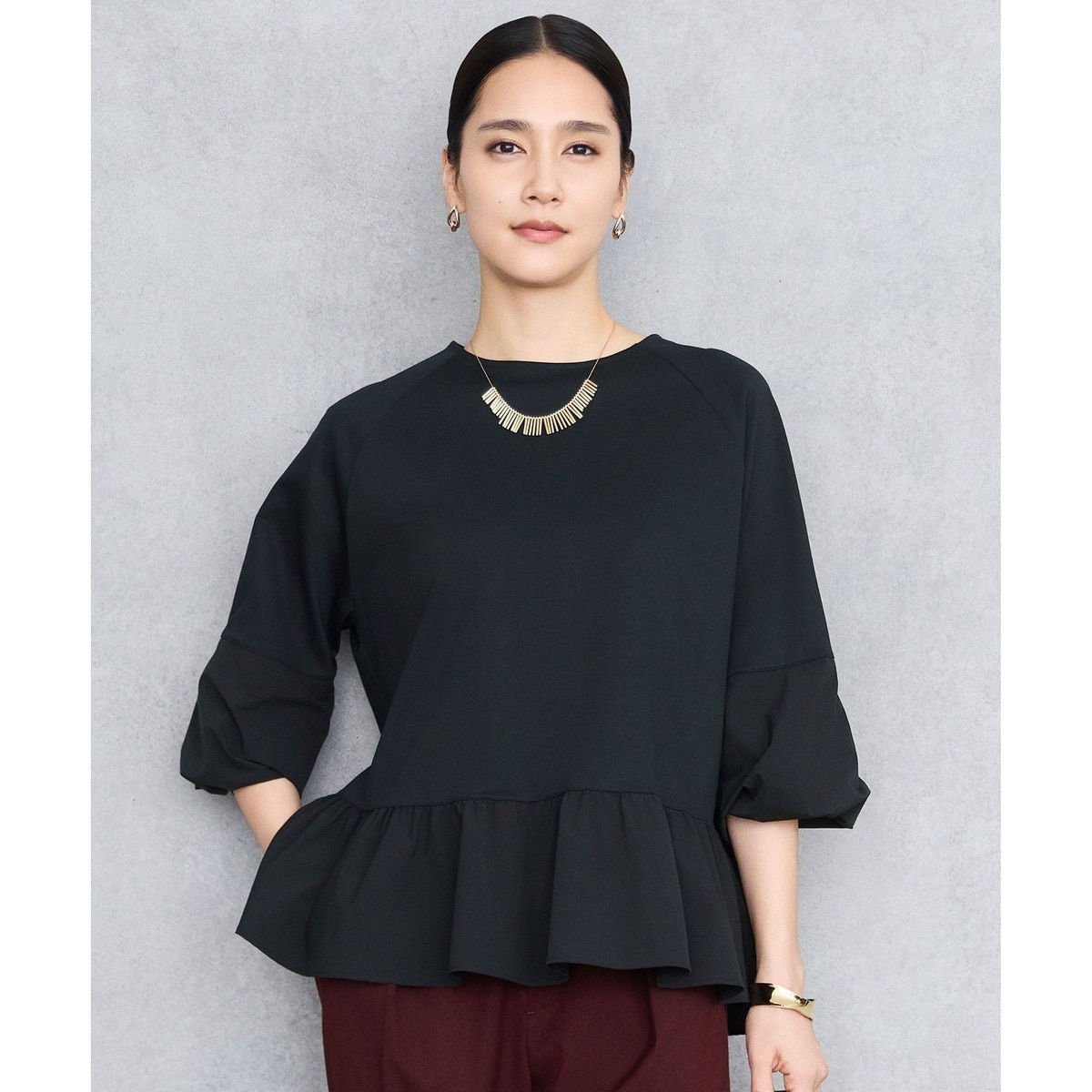 洗える】ビンテージパールタートルネック カットソー | 自由区(JIYU-KU