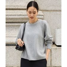 【カタログ掲載】ウールカシミヤブレンドスパンコールラグランスリーブ ニット