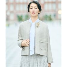 【17号サイズまで展開・カタログ掲載】ライトミックスツイード ジャケット