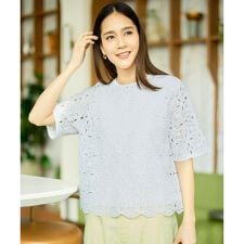 【1枚でキレイ見え】エンブロイダリー ニット