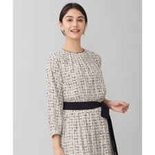 【セットアップ対応・洗える】スクラッチチェックプリント ブラウス