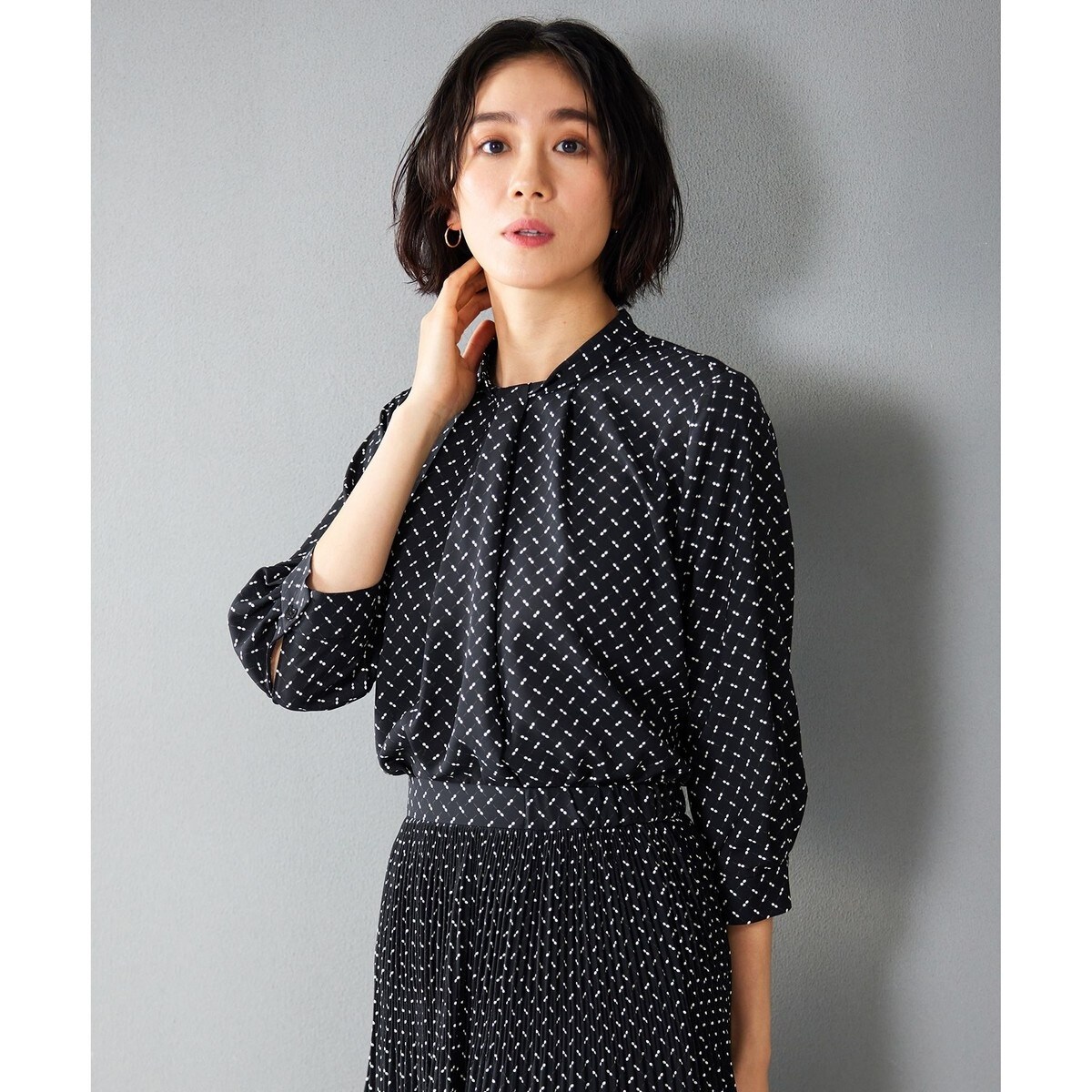 24SS 新品タグ　23区　LIBECOリネン ティアード チュニック ブラウス 23区 ブラウス シャツ 「洗える」LIBECOリネン ティアード