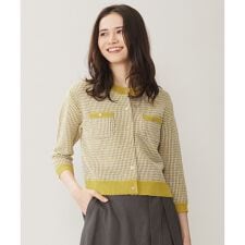 【洗える】ミックスツイードニット カーディガン