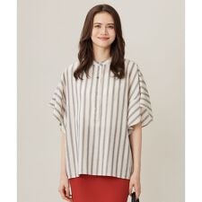 【洗える】テンセルリネンデザイン ブラウス