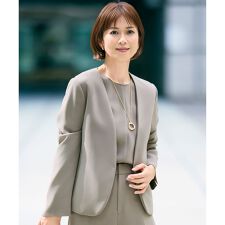 【ご好評アイテム・セットアップ対応・セレモニー・通勤】トリアセダブルクロスノーカラー ジャケット