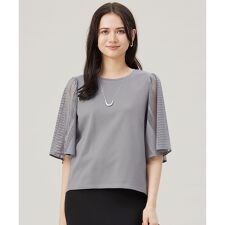 【洗える】レースエッジフレアスリーブ トップス