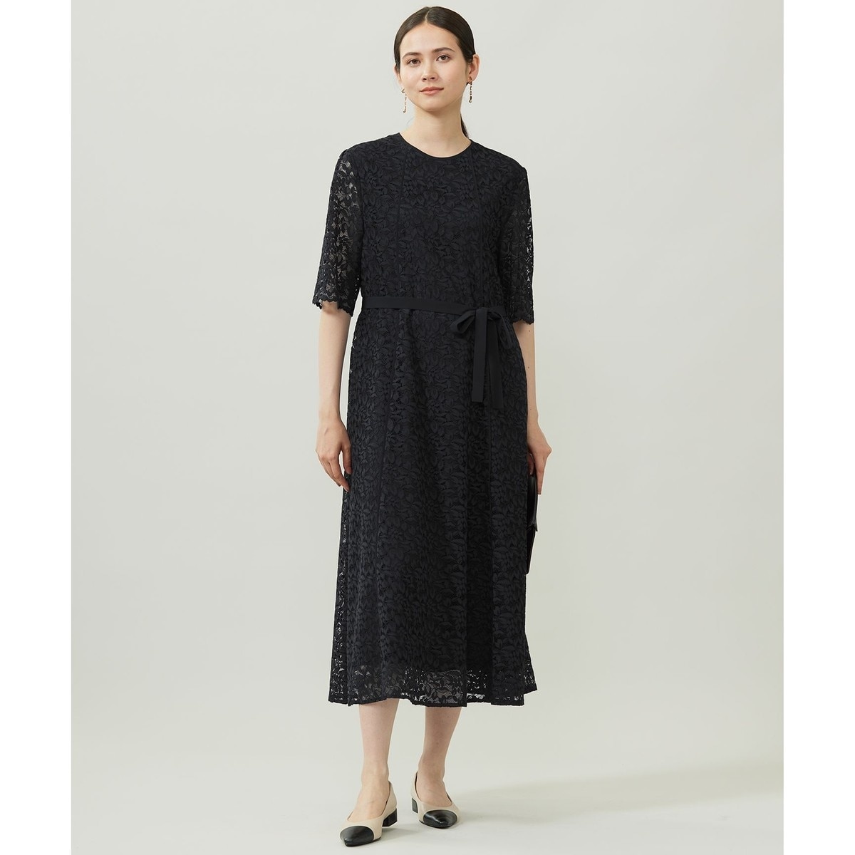 洗える】フラワーリーフコードレース ワンピース | 自由区(JIYU-KU