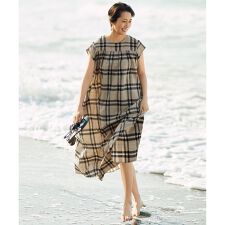 【カタログ掲載・洗える】シアーブライトチェック ワンピース