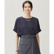 【カタログ掲載・洗える】ラスティックメッシュドルマンスリーブ Tブラウス