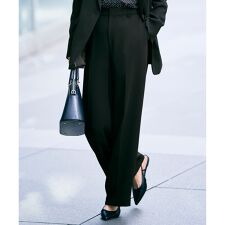 【ご好評アイテム・カタログ掲載・セレモニー・通勤】トリアセダブルクロスワイドストレート パンツ