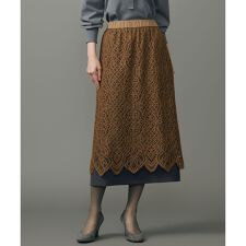 【SHIHOさん着用】バイカラーレース スカート