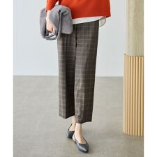 TRギャバ裏起毛チェック柄ワイド パンツ