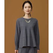 ソフトウールブレンドペプラム ブラウス