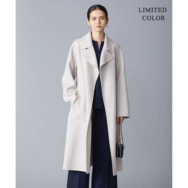 【お値下げ中】 iCB カシミヤ混 ボリュームカラー　ガウンコート リボン お値下げ中】 iCB カシミヤ混 ボリュームカラー ガウンコート リボン