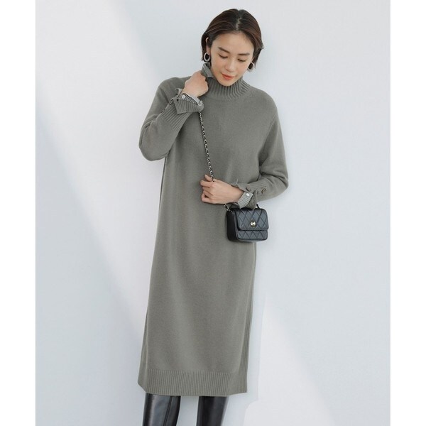 ICB ソフトカシミヤミックス ハイネックワンピース メリノウール WEB限定カラーあり】 ソフトカシミヤミックス ハイネックワンピース