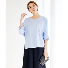 洗える】 ブラウスライクジャージー ドルマンスリーブカットソー | ICB 